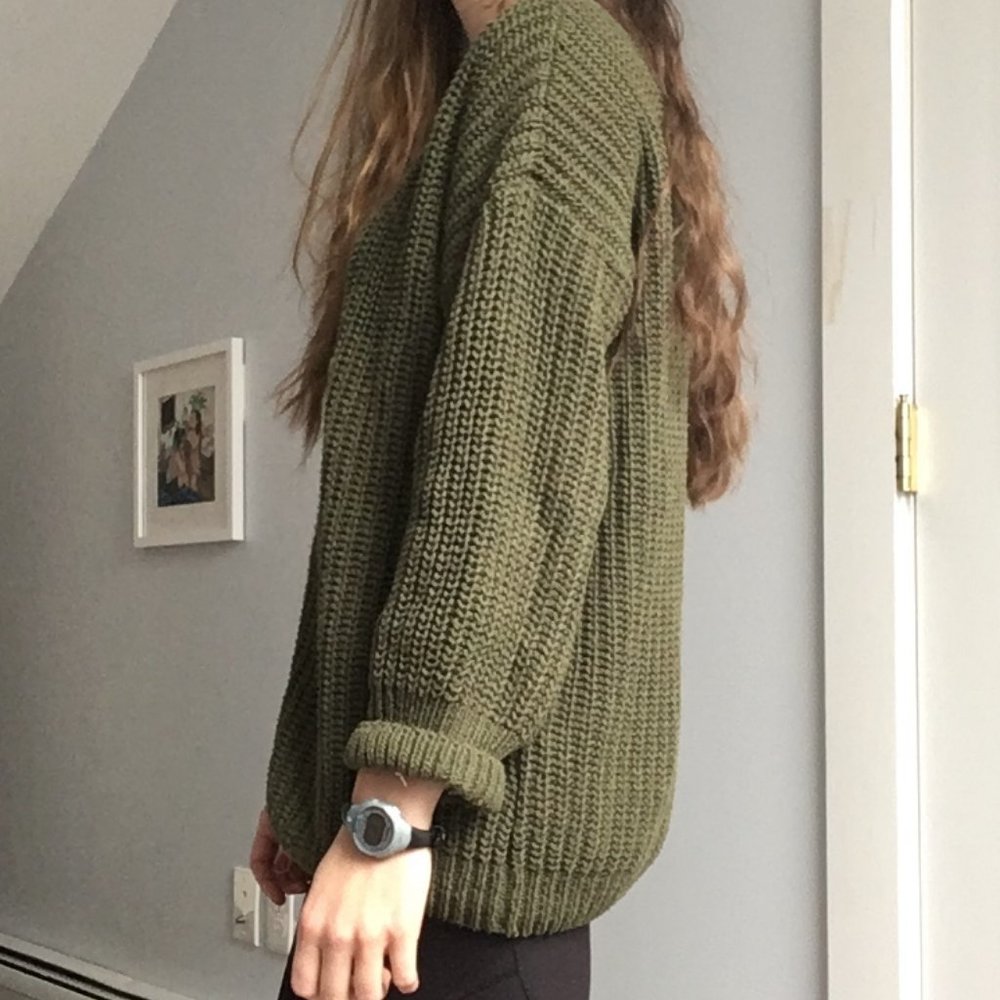 Bulky Green Knit Sweater